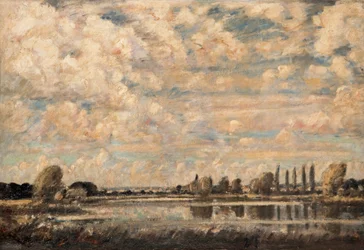 A River Scene (olie på lærred)