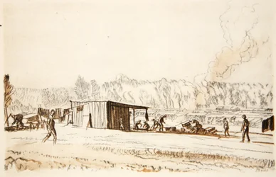 Et køkken i marken, illustration fra 