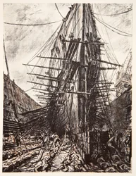 HMS Lion i tørdok, illustration fra 
