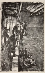 Off Havre: tager lodsen om bord på et hospitalsskib, illustration fra 