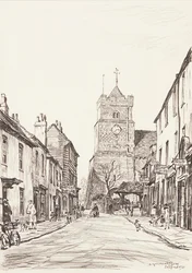 Den gamle kirke, Seaford (blyant)