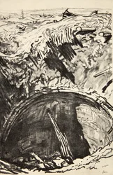 Gruben på Mouquet Farm, illustration fra 