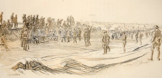 Watching German prisoners, illustration fra 
