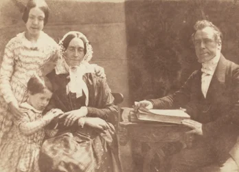 Rev Ebenezer Miller og familie, 1843-1847. Skaber: David Octavius Hill, Robert Adamson.