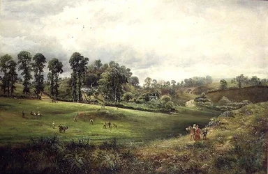 En landsby-cricketkamp