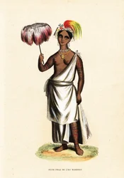 Piteenee, en ung kvinde fra Nuku Hiva, Marquesas Islands (Fransk Polynesien)