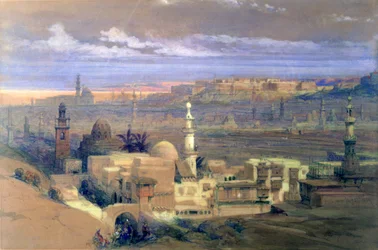 Kairo fra Porten til Citizenib, ser mod Suez-ørkenen, 1800-tallet