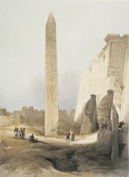 Egypten, Obelisk ved templet i Luxor, gravering af David Roberts