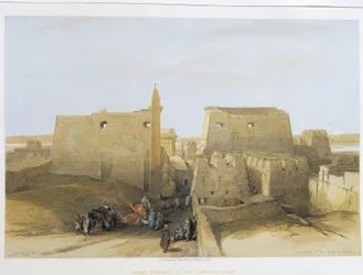 Egypten, Tempel i Luxor, gravering af David Roberts