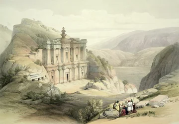 El Deir, Petra, 8. marts 1839, plade 90 fra bind III af 