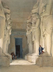 Udgravet tempel Gyrshe, Nubien, 1800-tallet