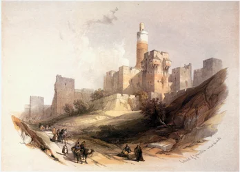 I det hellige land: Jerusalem, citadellet med Davids tårn (gravering)