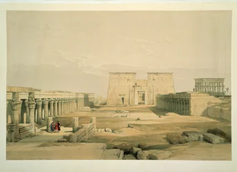 Hovedindgangen til templet på Philae-øen
