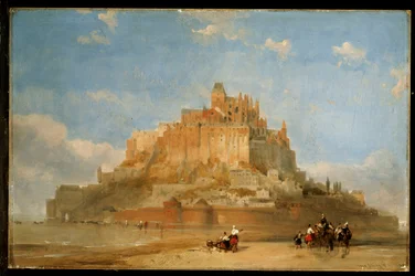 Mont St. Michel fra sandet, 1848