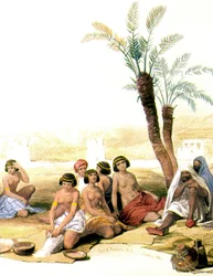 Nubiske slaver ved Nilen i 1846-1850 (illustration)