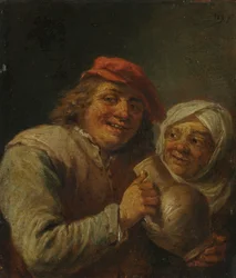 Gammel mand og kvinde, 1700-tallet.