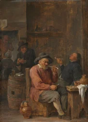 Bønder, der ryger på en kro, ca. 1640.