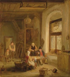 Interiør med Figurer ved et Vindue