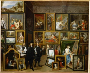 Ærkehertug Leopold Wilhelm blandt sine kunstværker i ærkehertugens galleri i Bruxelles