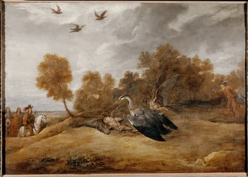 Ærkehertug Leopold Wilhelm jager hejrer med falke ...