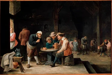 Øldrikkere. Maleri af David Teniers II, den unge (1610-1690). Olie på lærred