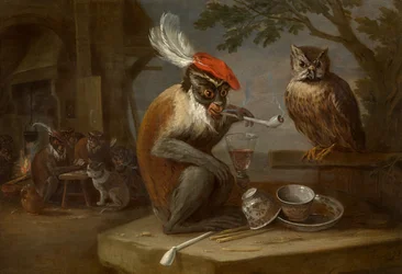 Singerie (olie på lærred)