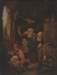 Sankt Antonius fristelse (olie på panel)