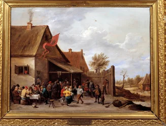 Det messende maleri af David Teniers II den unge (1610-1690) 1600-tallets søn. 0,43x0,58 m Montpellier, Musee Fabre