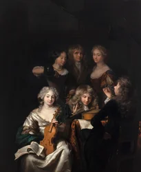 Et musikalsk selskab, ca. 1670-90 (olie på lærred)