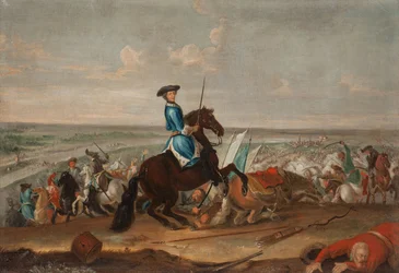 Le roi Charles XII (Carl de Suede) (1682-1718) ved slaget ved Narva