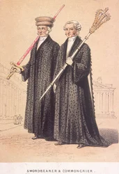 En sværdbærer og en almueskriber, 1855