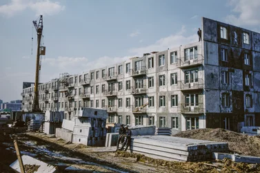 USSR, Bratsk, Irkutsk, Nye lejligheder under opførelse til arbejdere