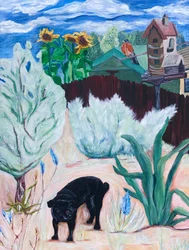Backyard Pug, 2016 (akryl på lærred)