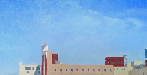 Brooklyn View Across Washington Street, 2012 (olie på lærred)