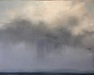 Storm over vand, 2021 (olie på lærred)