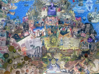 Death of Credit, 2010 (collage og blandede medier på lærred)