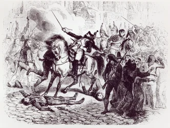 2. maj 1808, oprør i Madrid, fra "Histoire de Napoleon" af M. de Norvins, 1839