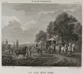 Denis-Sébastien Leroy, Antoine-Claude-François Villerey og Jean Duplessis-Bertaux - Udsigt til en park, efter Wouwerman - 1802-1815