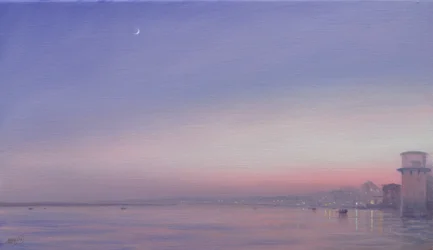 Månen over Varanasi