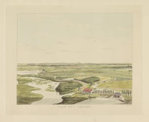 Udsigt over landskabet øst for Nijmegen Mod øst (titel på objekt) Seværdigheder omkring byen Nijmegen (serietitel) Geldersch panorama eller rund udsigt over livet tegnet på belvedere i Nymegen (serietitel)