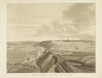 Udsigt over landskabet sydøst for Nijmegen Mod sydøst (titel på objekt) Seværdigheder omkring byen Nijmegen (serietitel) Geldersch panorama eller rund udsigt over livet tegnet på belvedere i Nymegen (serietitel)
