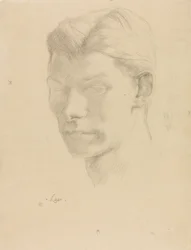 Portræt af en mand, ca. 1906-08 (blyant på papir)