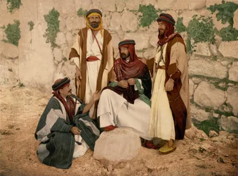 Beduingruppe, Hellig Land, ca. 1890 (fotomekanisk tryk)