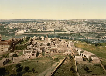 Generelt billede, Jerusalem, Det Hellige Land, ca. 1890-c. 1900 (fotokromtryk)