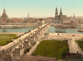 Altstadt, set fra Krigsministeriet, Dresden, Tyskland, ca.1900