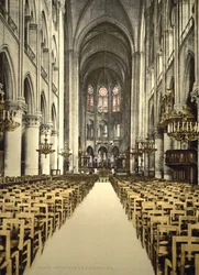 Notre Dame, interiør, Paris, Frankrig, ca. 1890-1900 (fotomekanisk tryk)