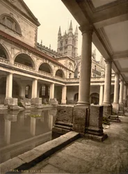 Romerske bade og kloster, Bath, ca. 1890-1900 (fotokromtryk)