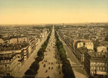 Avenue des Champs-Élysées, Paris, ca. 1890-1900 (fotokrom)