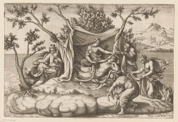 Nedenfor er tilbagevenden af ​​Apollo og Diana
