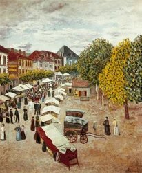 "" Dax-marchen i Landes "" Maleri af Dario de Regoyos og Valdes (1875-1913) Privat samling